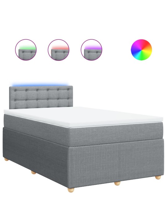 Box spring postel s matrací světle šedá 120x190 cm textil