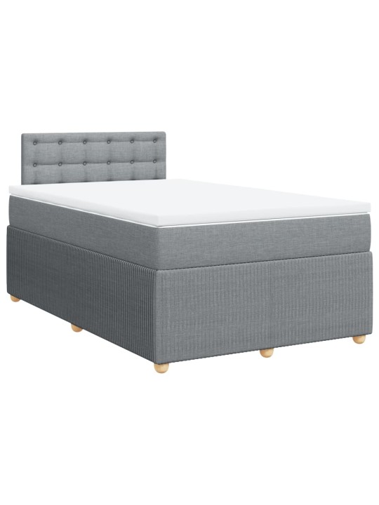 Box spring postel s matrací světle šedá 120x190 cm textil