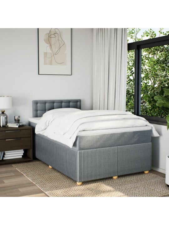 Box spring postel s matrací světle šedá 120x190 cm textil