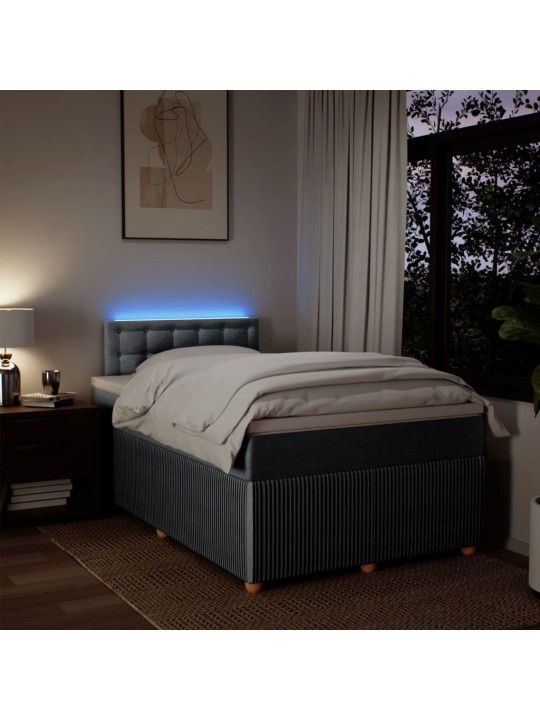 Box spring postel s matrací světle šedá 120x190 cm textil