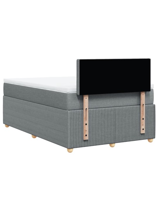 Box spring postel s matrací světle šedá 120x190 cm textil