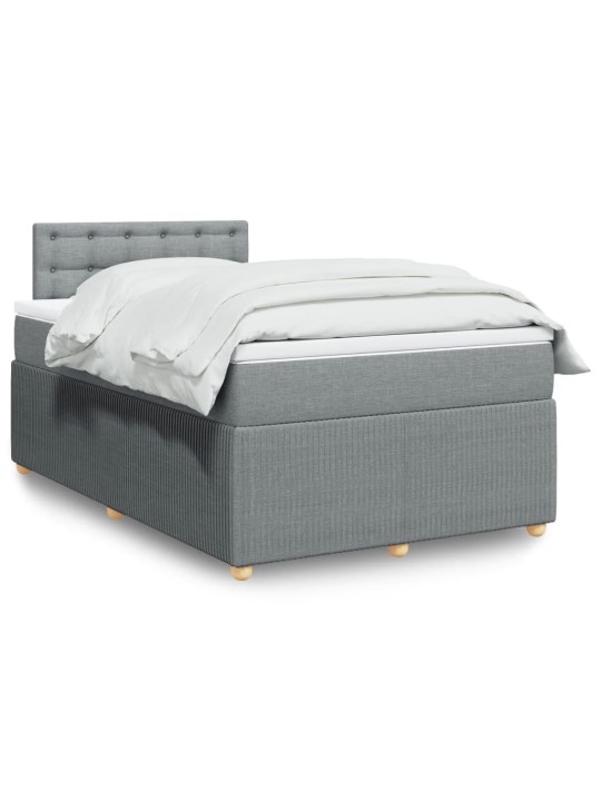 Box spring postel s matrací světle šedá 120x190 cm textil