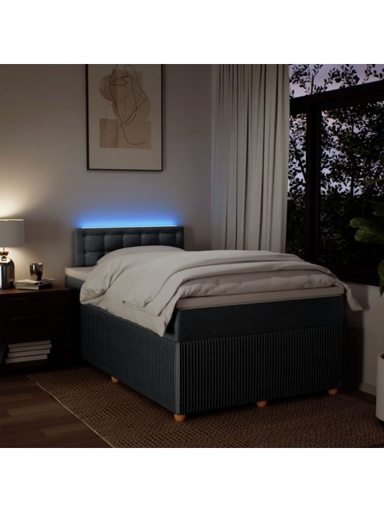 Box spring postel s matrací tmavě šedá 120x190 cm textil