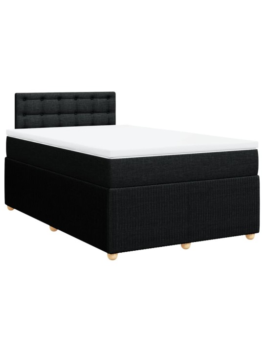 Box spring postel s matrací černá 120x190 cm textil