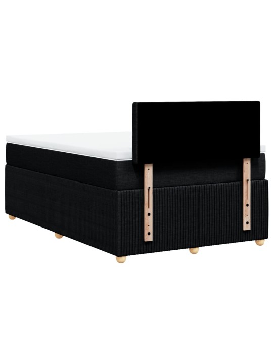 Box spring postel s matrací černá 120x190 cm textil