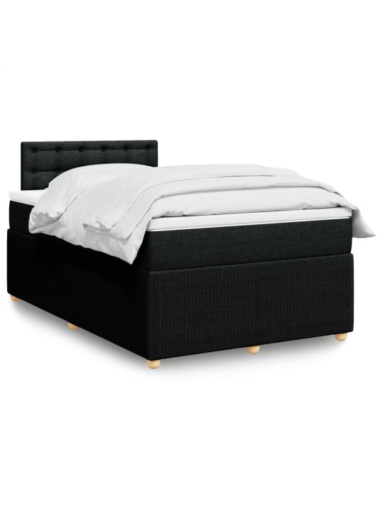 Box spring postel s matrací černá 120x190 cm textil