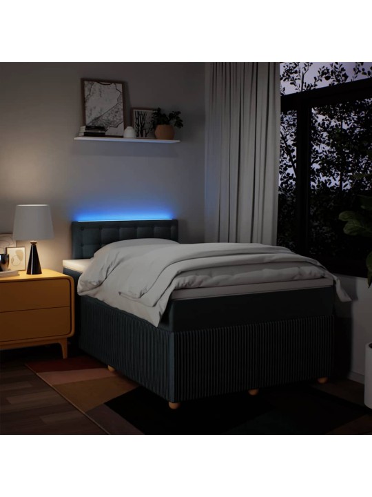 Box spring postel s matrací černá 120x190 cm textil