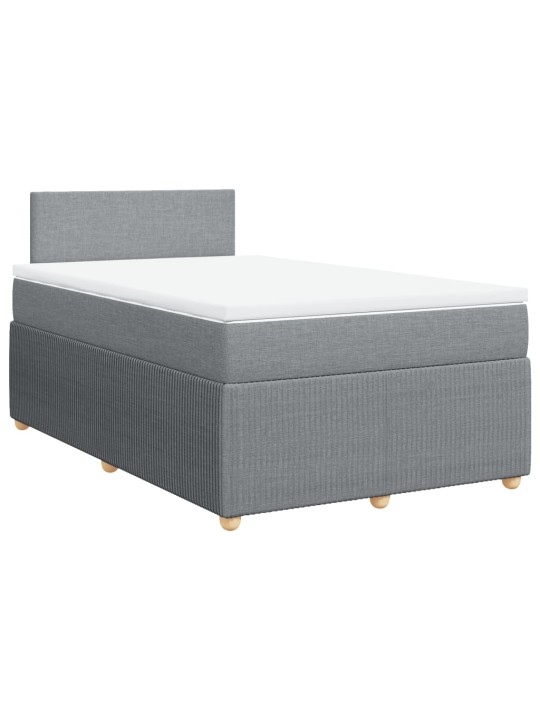 Box spring postel s matrací světle šedá 120 x 200 cm textil