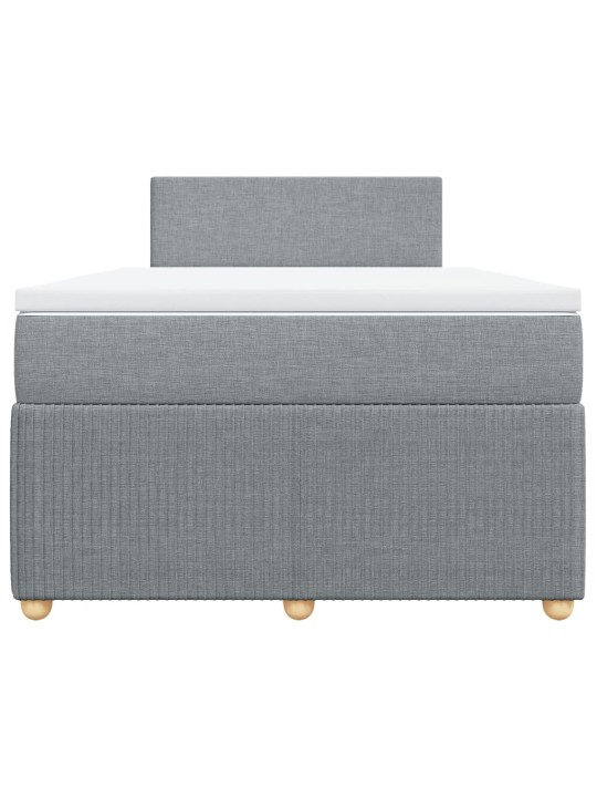 Box spring postel s matrací světle šedá 120 x 200 cm textil