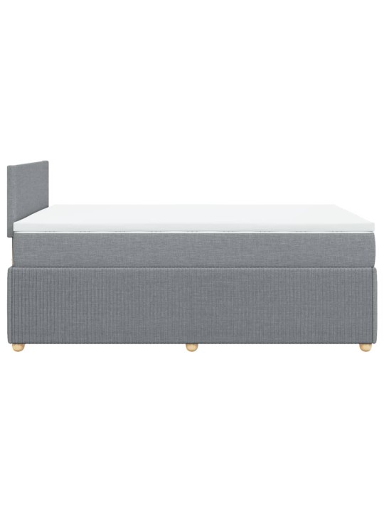 Box spring postel s matrací světle šedá 120 x 200 cm textil