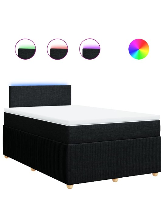 Box spring postel s matrací černá 120x200 cm textil