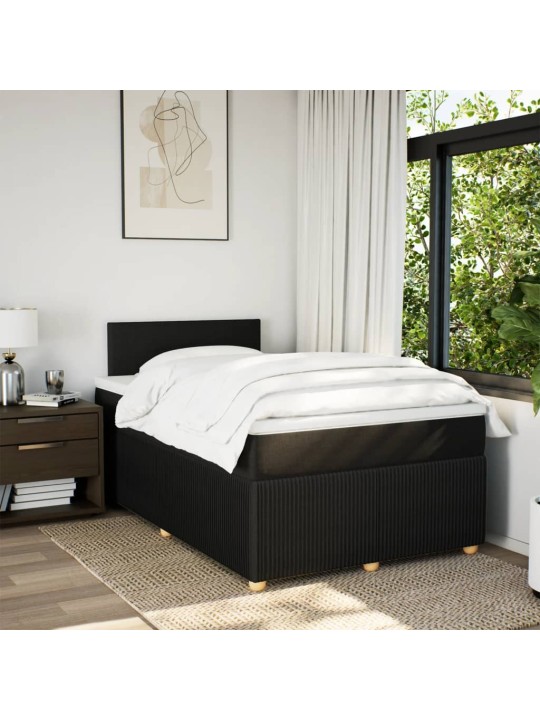Box spring postel s matrací černá 120x200 cm textil