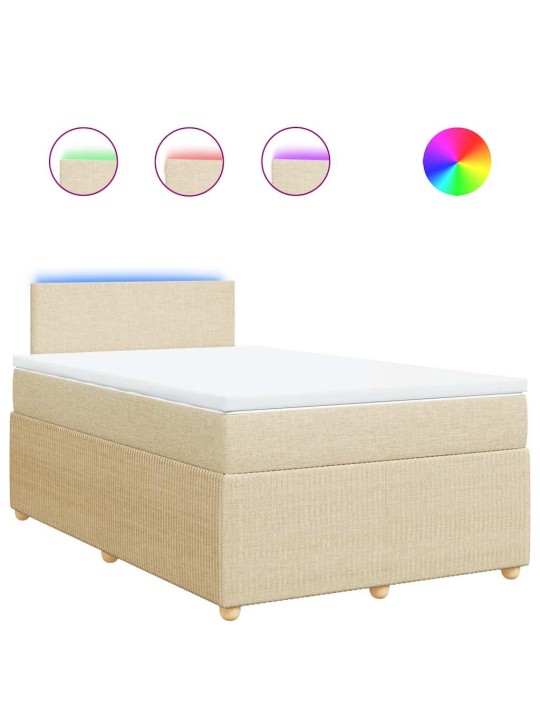 Box spring postel s matrací krémová 120x200 cm textil