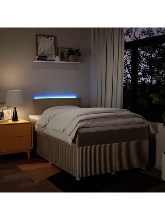 Box spring postel s matrací krémová 120x200 cm textil