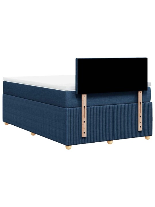 Box spring postel s matrací modrá 120x200 cm textil