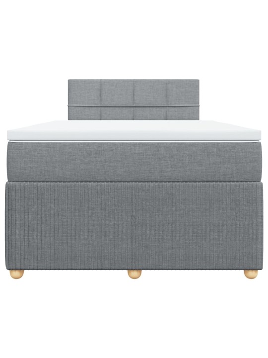 Box spring postel s matrací světle šedá 120 x 200 cm textil