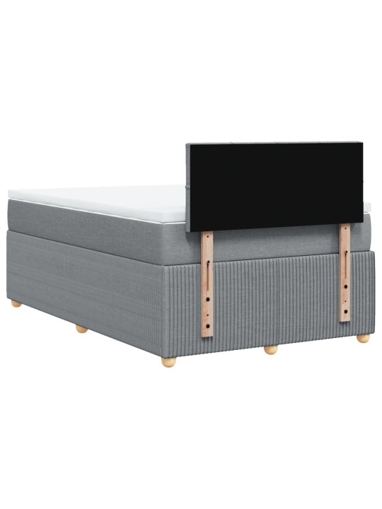 Box spring postel s matrací světle šedá 120 x 200 cm textil