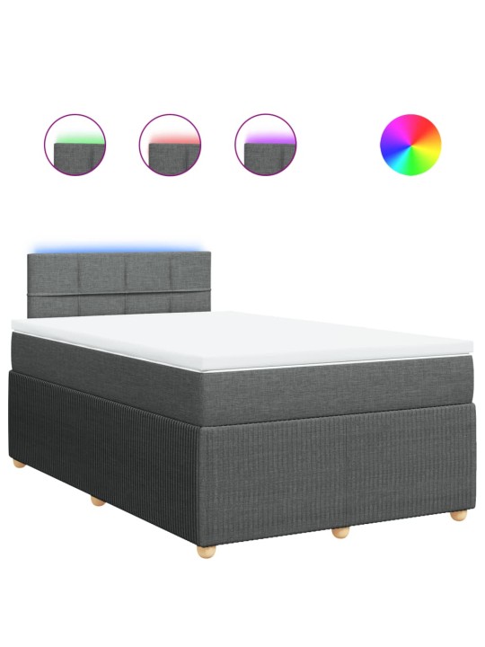 Box spring postel s matrací tmavě šedá 120x200 cm textil