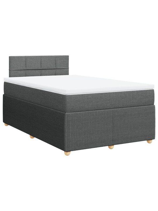 Box spring postel s matrací tmavě šedá 120x200 cm textil