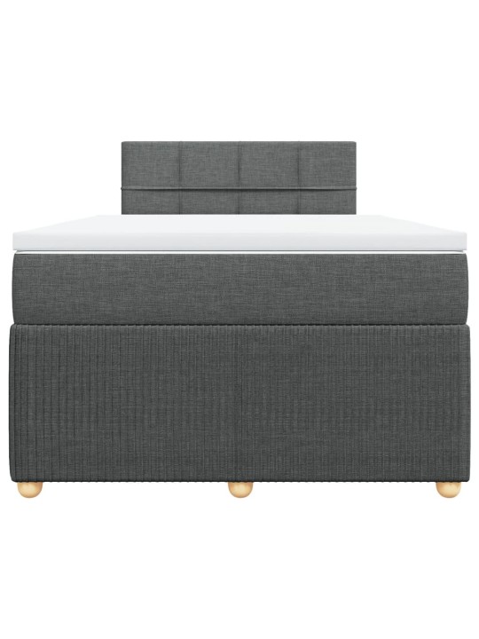 Box spring postel s matrací tmavě šedá 120x200 cm textil