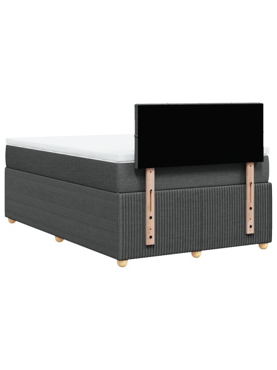 Box spring postel s matrací tmavě šedá 120x200 cm textil