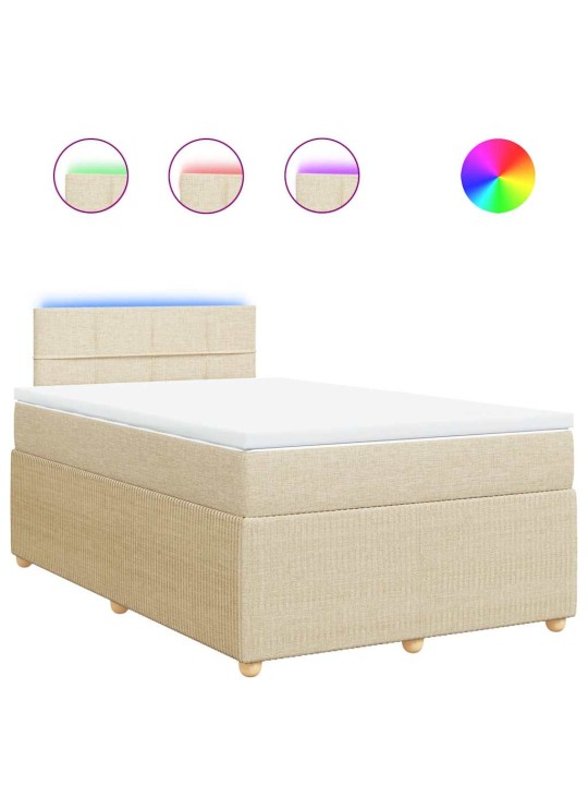 Box spring postel s matrací krémová 120x200 cm textil