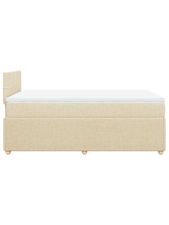 Box spring postel s matrací krémová 120x200 cm textil