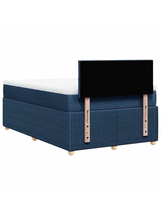 Box spring postel s matrací modrá 120x200 cm textil