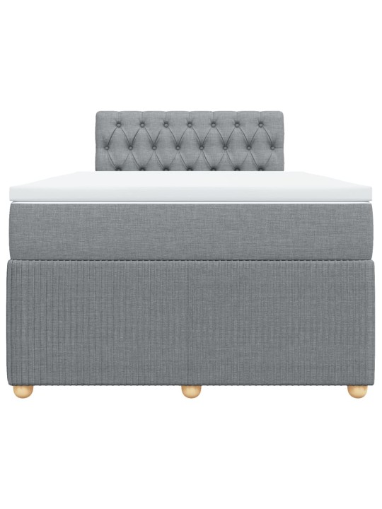 Box spring postel s matrací světle šedá 120 x 200 cm textil