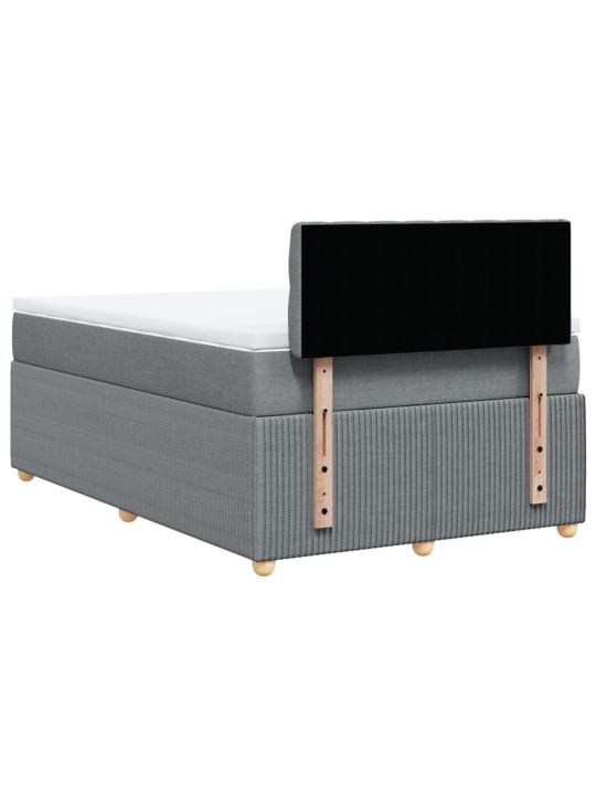 Box spring postel s matrací světle šedá 120 x 200 cm textil
