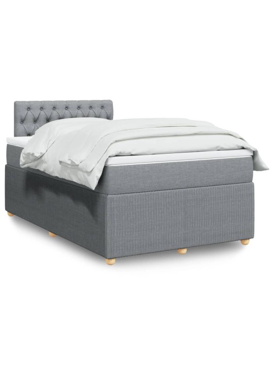 Box spring postel s matrací světle šedá 120 x 200 cm textil