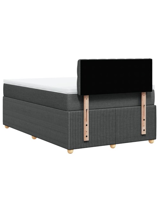 Box spring postel s matrací tmavě šedá 120x200 cm textil