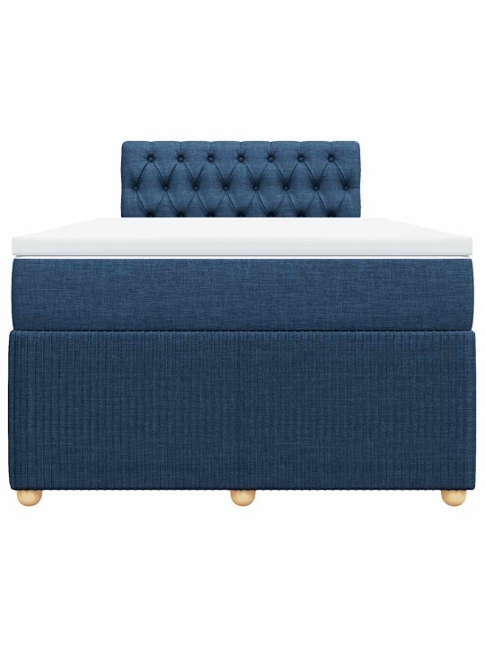 Box spring postel s matrací modrá 120x200 cm textil