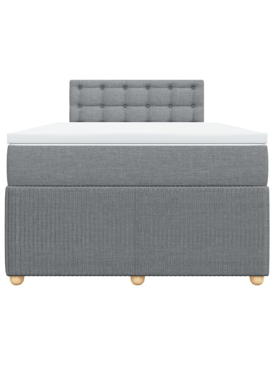 Box spring postel s matrací světle šedá 120 x 200 cm textil
