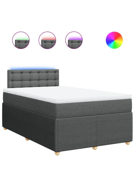 Box spring postel s matrací tmavě šedá 120x200 cm textil