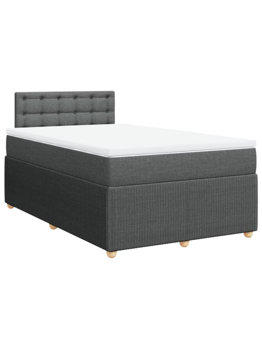 Box spring postel s matrací tmavě šedá 120x200 cm textil