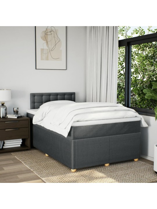 Box spring postel s matrací tmavě šedá 120x200 cm textil