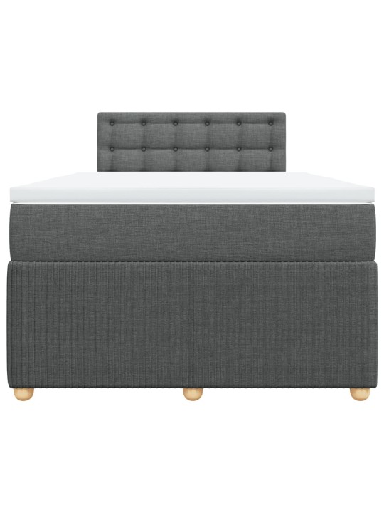 Box spring postel s matrací tmavě šedá 120x200 cm textil