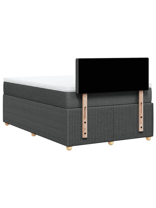 Box spring postel s matrací tmavě šedá 120x200 cm textil