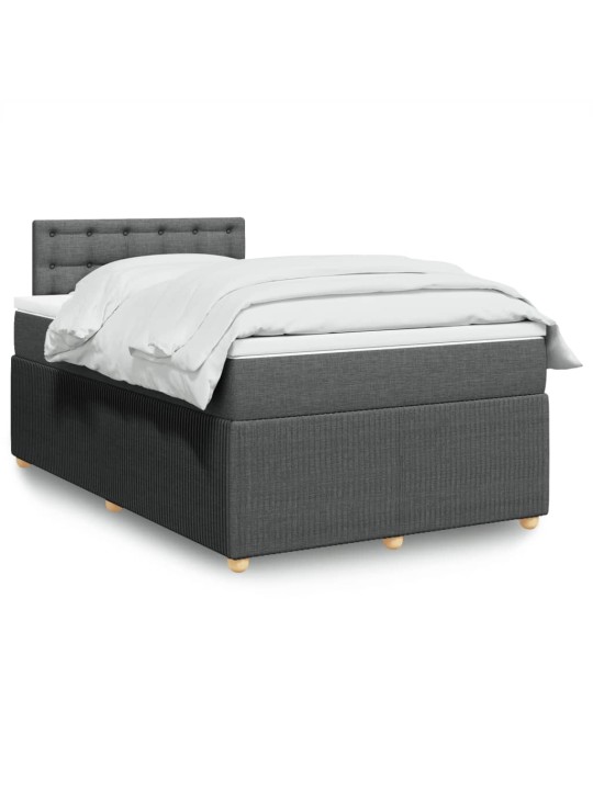 Box spring postel s matrací tmavě šedá 120x200 cm textil
