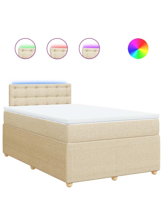 Box spring postel s matrací krémová 120x200 cm textil