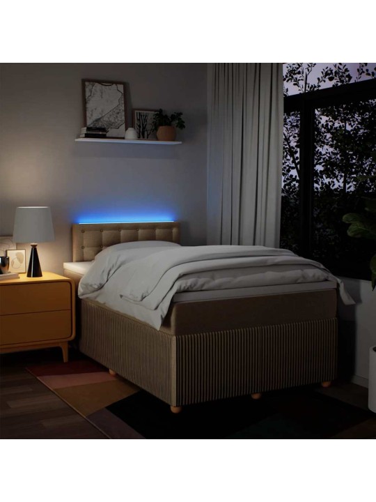 Box spring postel s matrací krémová 120x200 cm textil