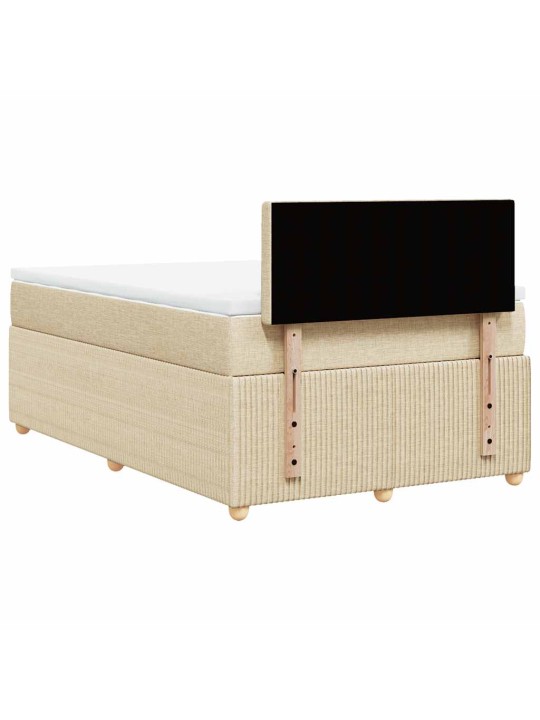 Box spring postel s matrací krémová 120x200 cm textil