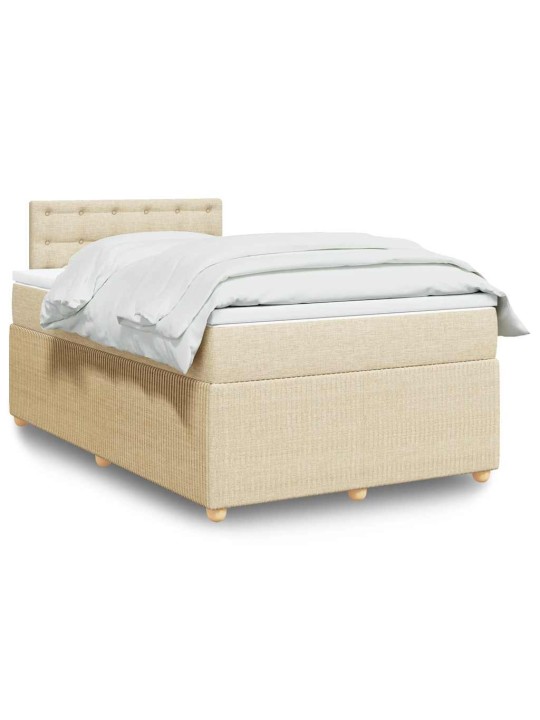 Box spring postel s matrací krémová 120x200 cm textil