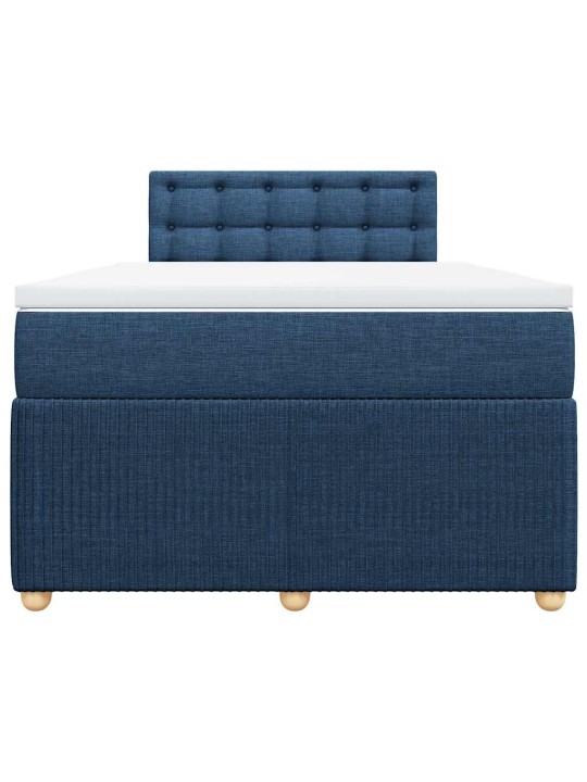 Box spring postel s matrací modrá 120x200 cm textil