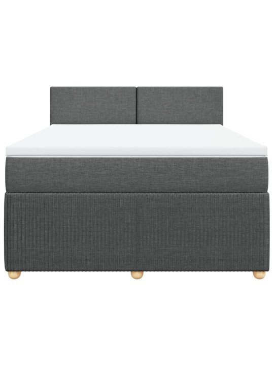 Box spring postel s matrací tmavě šedý 140 x 190 cm textil