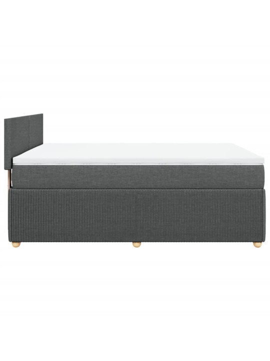 Box spring postel s matrací tmavě šedý 140 x 190 cm textil