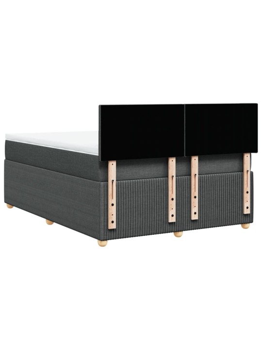 Box spring postel s matrací tmavě šedý 140 x 190 cm textil