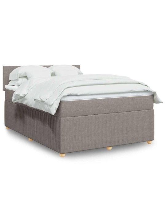 Box spring postel s matrací taupe 140x190 cm textil
