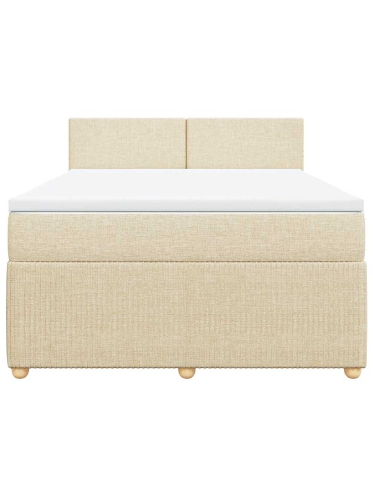 Box spring postel s matrací krémová 140x190 cm textil